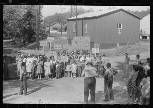 Untitled photo, possibly related to: CIO pickets outside a mill in Greensboro pose for their picture. Greene County, Georgia
