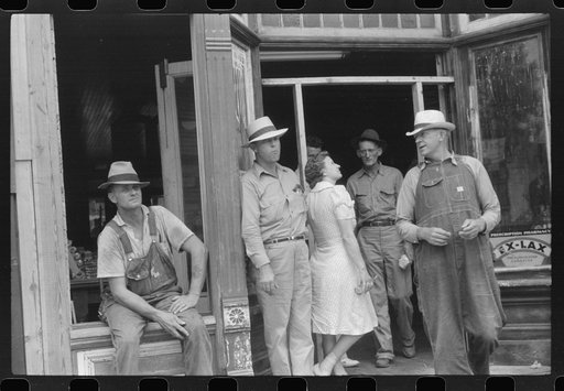People on the main street of Childersburg, Alabama
