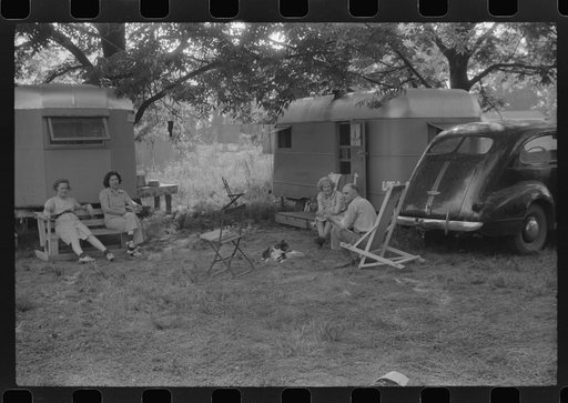 In a trailer camp in Childersburg, Alabama. Many workmen and their families living here are either waiting for job openings or already have jobs at the nearby powder plant