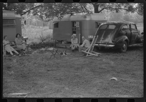 Untitled photo, possibly related to: In a trailer camp in Childersburg, Alabama. Many workmen and their families living here are either waiting for job openings or already have jobs at the nearby powder plant