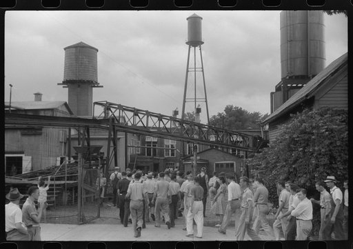 Untitled photo, possibly related to: The second shift at the textile mill in Union Point, Greene County, Georgia