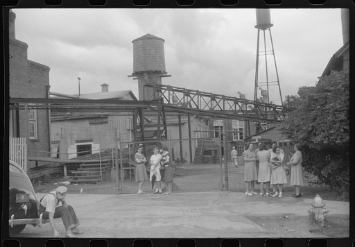 Untitled photo, possibly related to: The second shift at the textile mill in Union Point, Greene County, Georgia