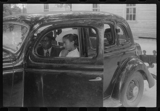 Waiting for church to begin, near Greshamville, Greene County, Georgia