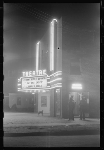 The new movie house in Greensboro, Greene County, Georgia