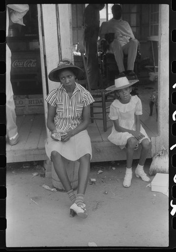 Untitled photo, possibly related to: Saturday afternoon outside of a Negro store and barbershop in Union Point, Greene County, Georgia
