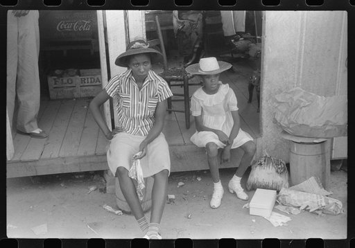 Untitled photo, possibly related to: Saturday afternoon outside of a Negro store and barbershop in Union Point, Greene County, Georgia