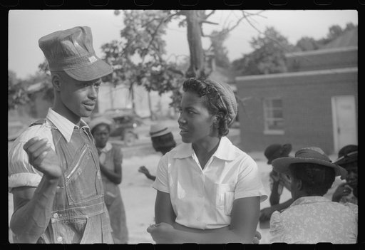 Untitled photo, possibly related to: Saturday afternoon outside of a Negro store and barbershop in Union Point, Greene County, Georgia