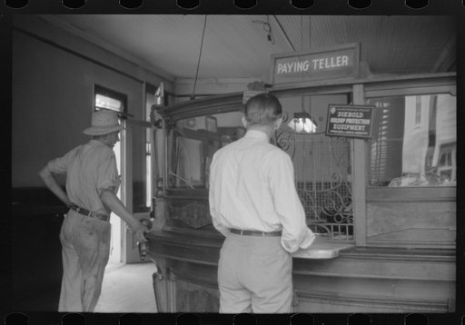In the bank in Greensboro, Greene County, Georgia