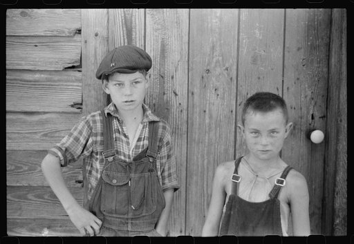 Untitled photo, possibly related to: Children of William Corneal, farmer who must move out of the area being taken over by the army for maneuver grounds in Caroline County, Virginia