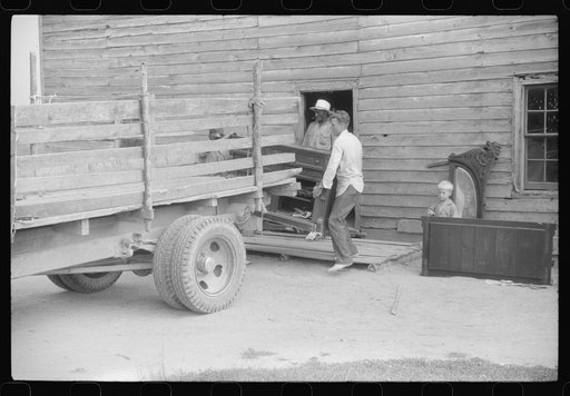 Untitled photo, possibly related to: The family of Russell Tombs moving out of their home which is in the area being taken over by the army in Caroline County, Virginia