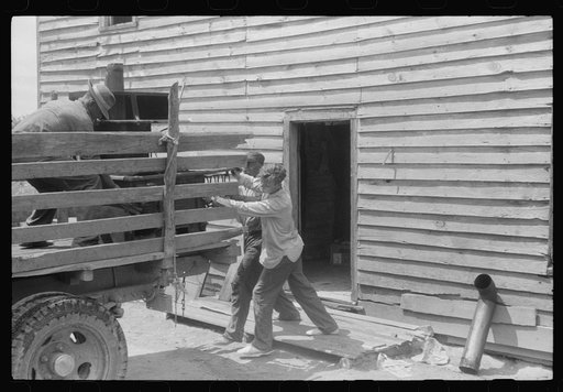 Untitled photo, possibly related to: The family of Russell Tombs moving out of their home which is in the area being taken over by the army in Caroline County, Virginia