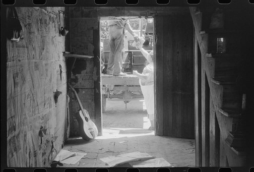 The family of Russell Tombs moving out of their home which is being taken over by the army in Caroline County, Virginia