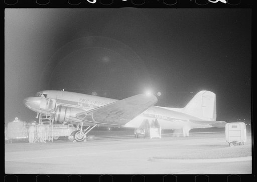 Untitled photo, possibly related to: A plane waiting to take off at the municipal airport, Washington, D.C.