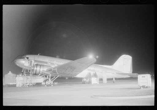 Untitled photo, possibly related to: A plane waiting to take off at the municipal airport, Washington, D.C.