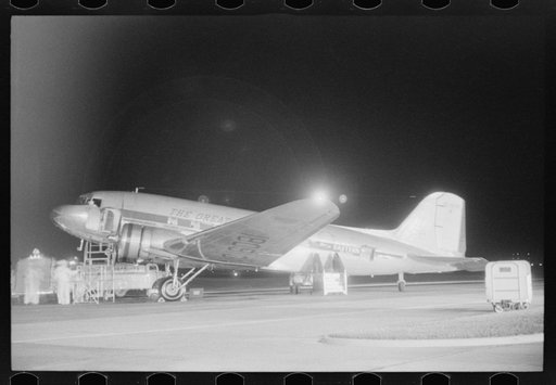 Untitled photo, possibly related to: A plane waiting to take off at the municipal airport, Washington, D.C.