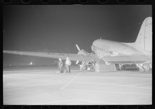 Untitled photo, possibly related to: A plane waiting to take off at the municipal airport, Washington, D.C.