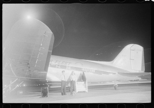Untitled photo, possibly related to: A plane waiting to take off at the municipal airport, Washington, D.C.