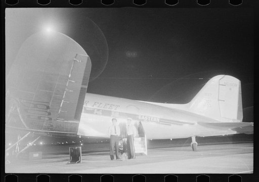 Untitled photo, possibly related to: A plane waiting to take off at the municipal airport, Washington, D.C.