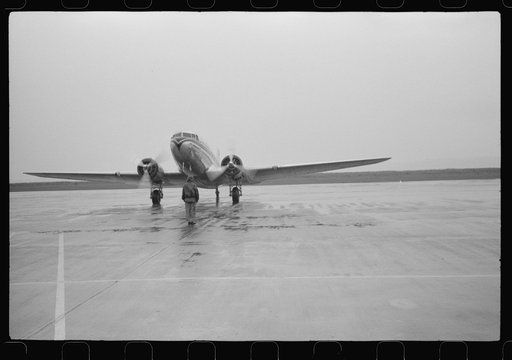 Untitled photo, possibly related to: A plane taxiing off to the main runway at the municipal airport, in Washington, D.C.