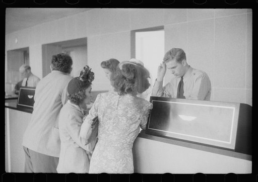 At the ticket counter in the municipal airport in Washington, D.C.
