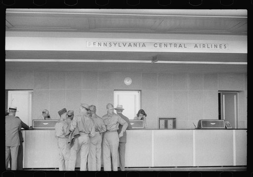 Untitled photo, possibly related to: Soldiers at the counter in the municipal airport in Washington, D.C.