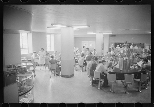 In the cafe at the municipal airport in Washington, D.C.