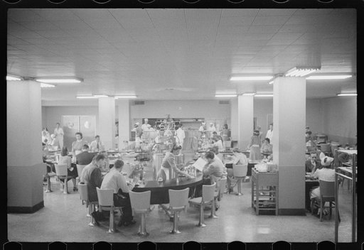 In the cafe at the municipal airport in Washington, D.C.