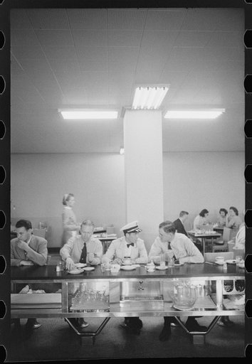 In the cafe at the municipal airport in Washington, D.C.