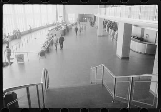 In the main waiting room at the municipal airport in Washington, D.C.