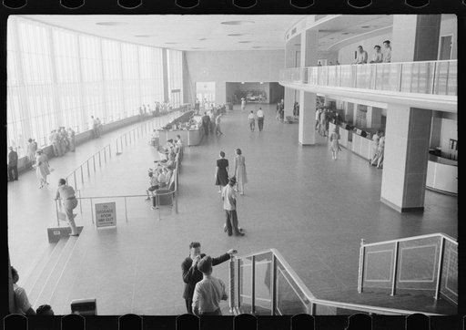 In the main waiting room at the municipal airport in Washington, D.C.