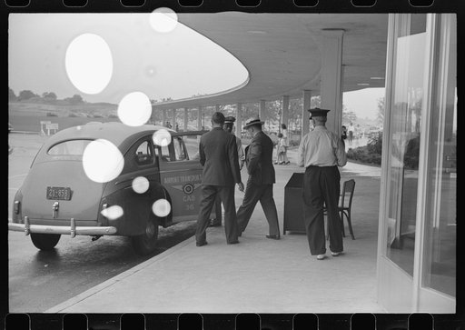 Untitled photo, possibly related to: Taxicab outside the municipal airport in Washington, D.C.