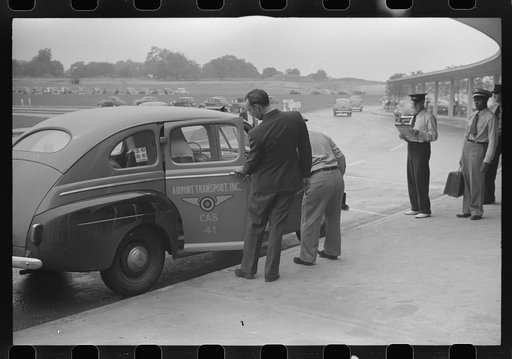 Taxicab outside the municipal airport in Washington, D.C.