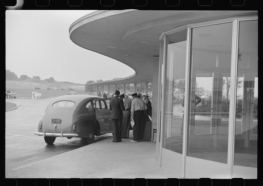 Untitled photo, possibly related to: Taxicab outside the municipal airport in Washington, D.C.