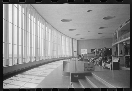 In the main waiting room at the municipal airport in Washington, D.C.