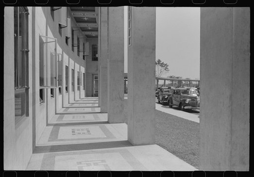 Untitled photo, possibly related to: Through the colonnade at the municipal airport in Washington, D.C.