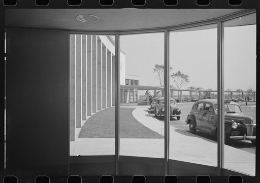 The entrance to the municipal airport in Washington, D.C. as seen from one of the vestibules