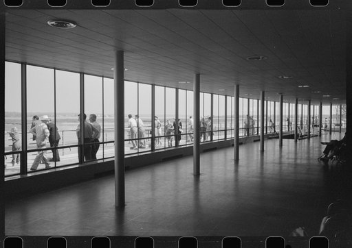 Visitors watching planes. Seen from waiting platform at the municipal airport in Washington, D.C.