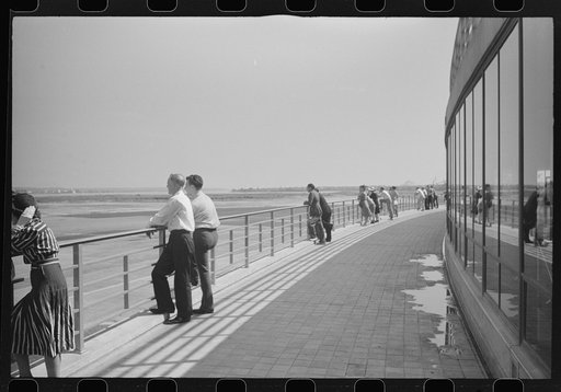 Visitors on the observation platform at the municipal airport in Washington, D.C.