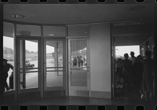 Untitled photo, possibly related to: Looking out of one of the vestibules at the entrance to the municipal airport in Washington, D.C.