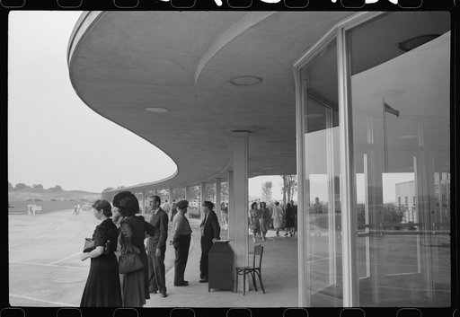 Untitled photo, possibly related to: Looking out of one of the vestibules at the entrance to the municipal airport in Washington, D.C.