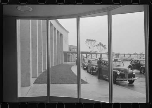 Untitled photo, possibly related to: Outside one of the main entrances to the municipal airport, in Washington, D.C.