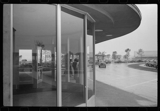 Untitled photo, possibly related to: Outside one of the main entrances to the municipal airport, in Washington, D.C.