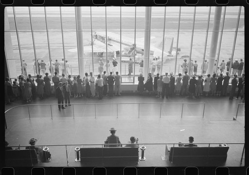 In the main waiting room at municipal airport, Washington, D.C.