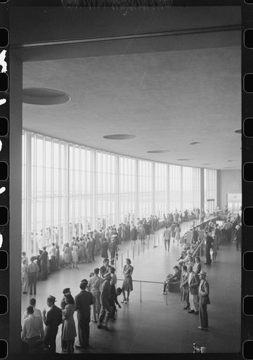 In the main waiting room at the municipal airport in Washington, D.C.