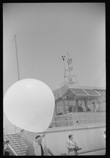 Untitled photo, possibly related to: Preparing to send up the weather balloon at the weather bureau at the municipal airport in Washington, D.C.