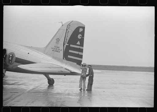 On a rainy day on the field of the municipal airport in Washington, D.C.