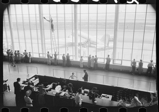 In the main waiting room at the municipal airport in Washington, D.C.