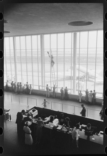 In the main waiting room of the municipal airport in Washington, D.C.