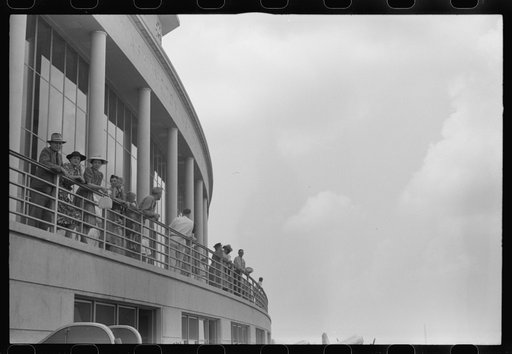 Untitled photo, possibly related to: Visitors on the observation platform at the municipal airport in Washington, D.C.
