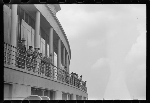 Untitled photo, possibly related to: Visitors on the observation platform at the municipal airport in Washington, D.C.